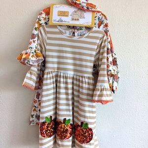 Rare editions size 4t pumpkin fall Thanksgiving toddler girl dresses. 2 pack.